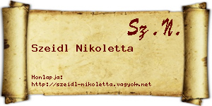 Szeidl Nikoletta névjegykártya