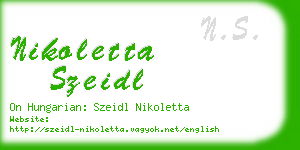 nikoletta szeidl business card